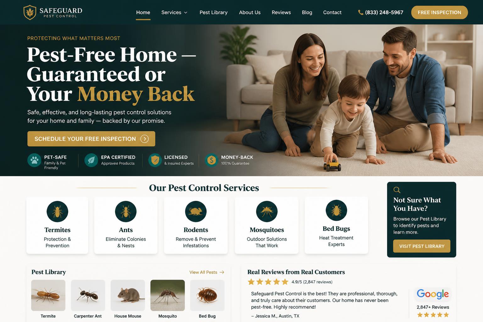 Protect Pest Control — Pest Control website design preview